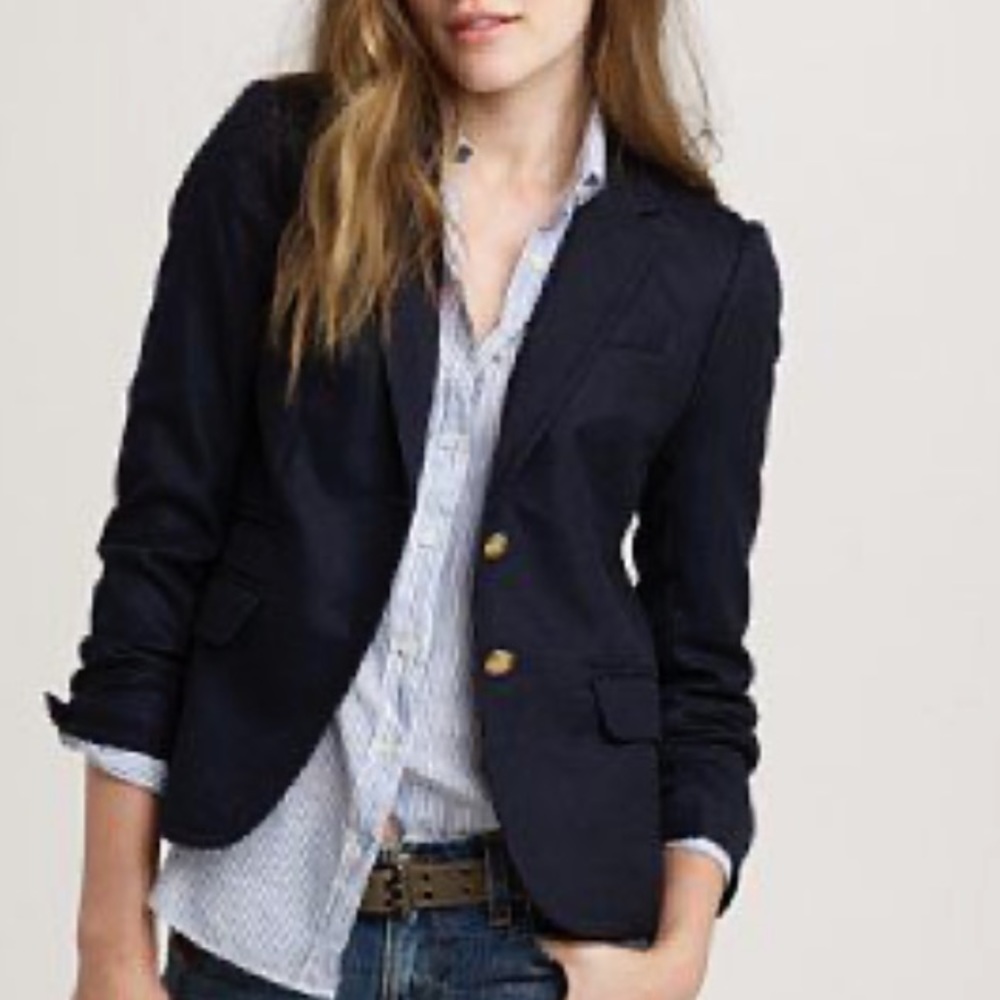 J. Crew Schoolboy Blazer 00 Navy, gold buttons